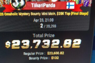 Kuvassa nettipokeri.comin blogittajan Paklun GGPokerilla voittaman nettiturnauksen voittokuva. Paklun nimimerkki onTiikeriPanda