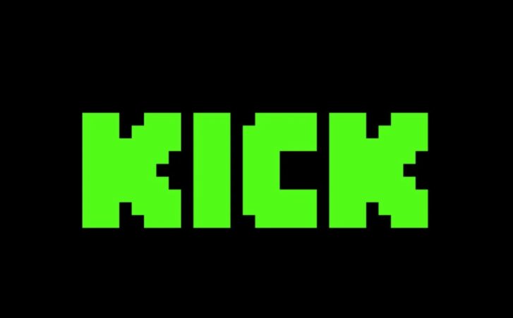 VIhreä KICK-logo mustalla pohjalla.