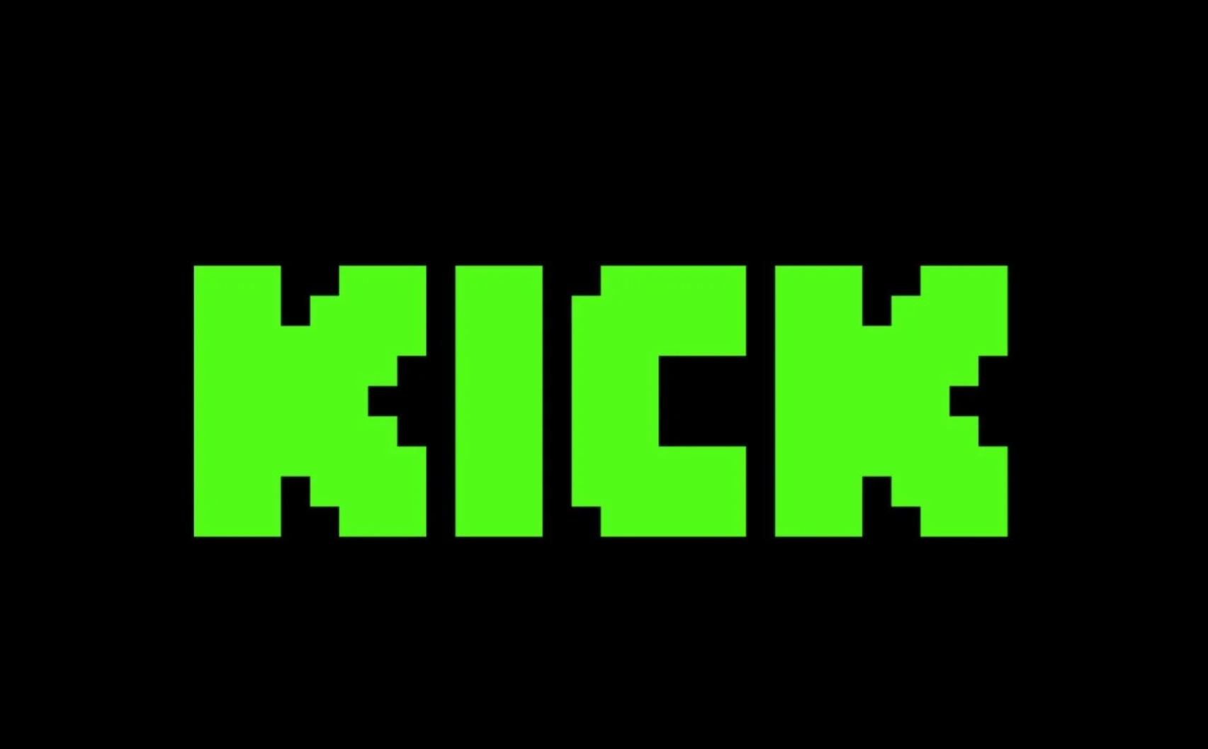VIhreä KICK-logo mustalla pohjalla.