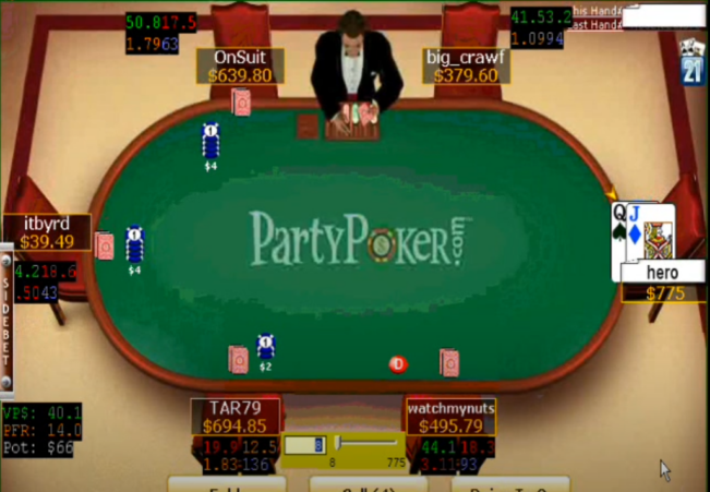 Vihreä internetpokeripöystä.