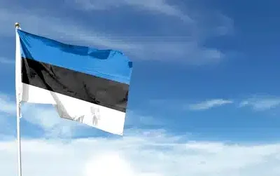 Viron lippu liehuu tuulessa sinistä taivasta vasten