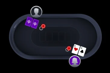 Pokeripöydässä kaksi peleejaa vastakkain