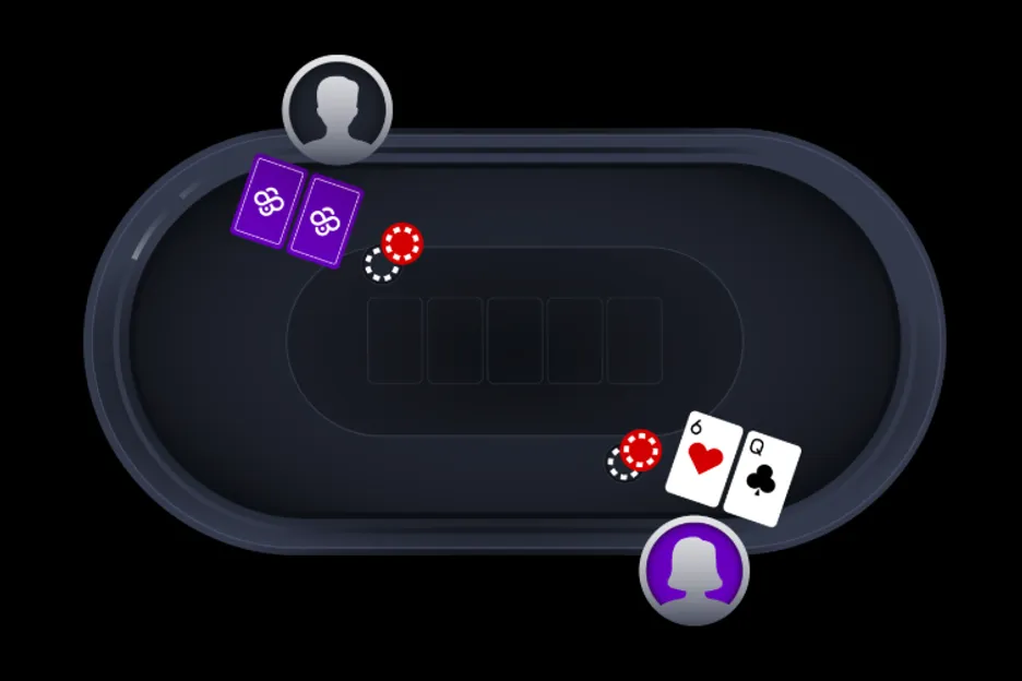 Pokeripöydässä kaksi peleejaa vastakkain