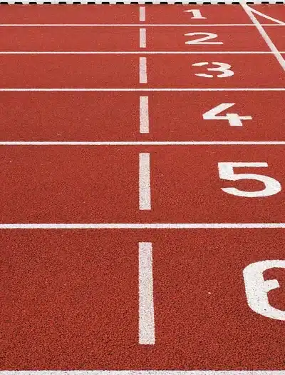 Yleisurheilukentän lähtöradat, rata 6 lähimpoänä