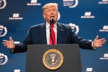 U.S. President Donald Trump at the 101st American Farm Bureau Federation (AFBF) Annual Convention and Trade Show on Jan 19, 2020, in Austin, TX.