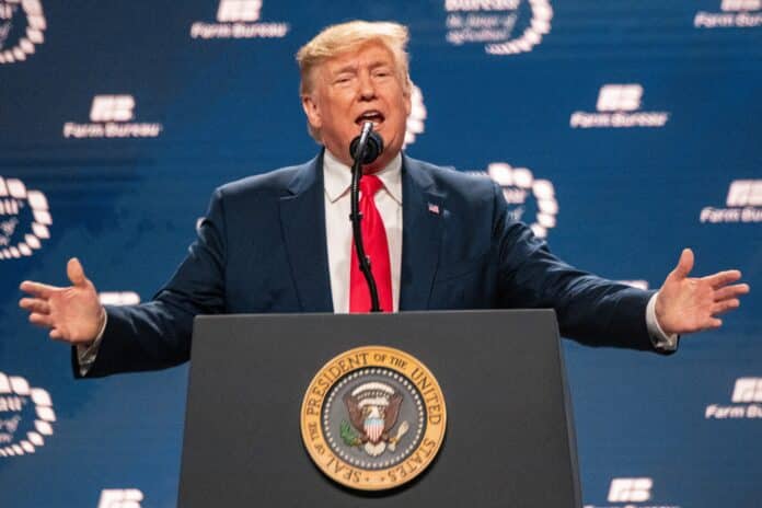 U.S. President Donald Trump at the 101st American Farm Bureau Federation (AFBF) Annual Convention and Trade Show on Jan 19, 2020, in Austin, TX.