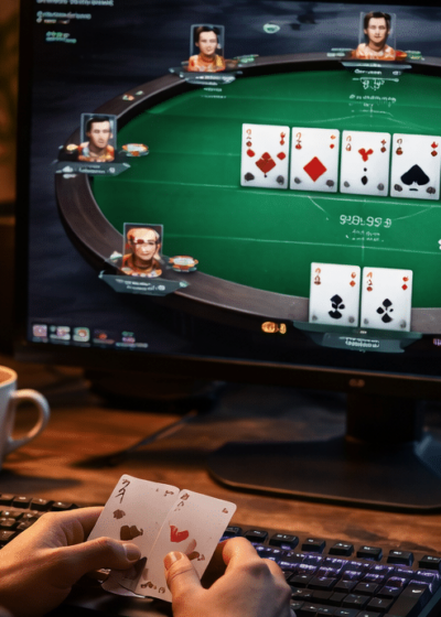 Nettipokeria pimeässä pelaava hahmo