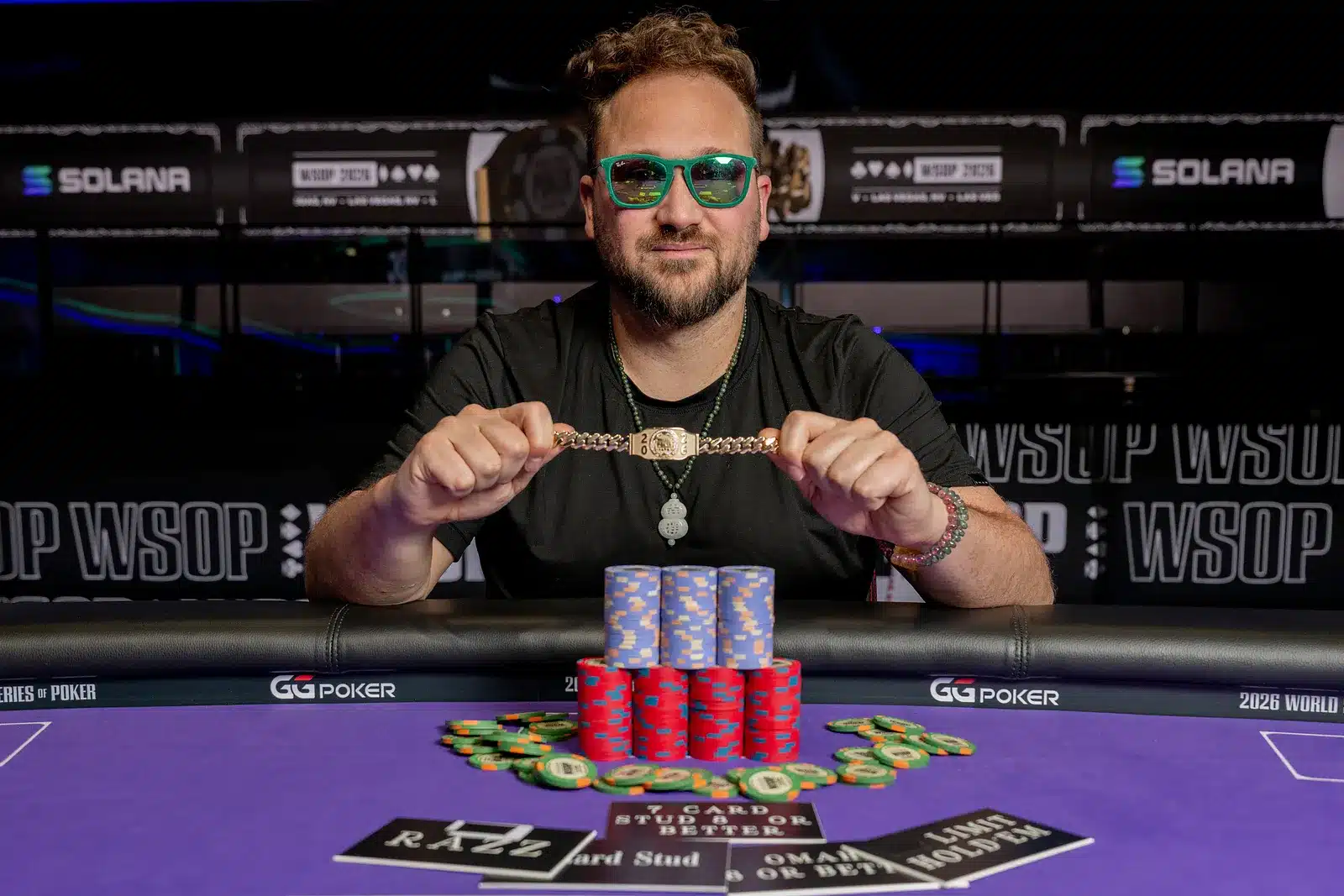 Calvin Anderson pitelee WSOP-rannektta